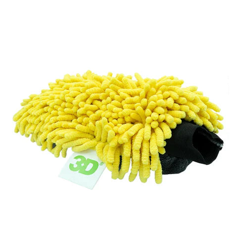 3D Chenille Microfiber Wash Mitt Yellow