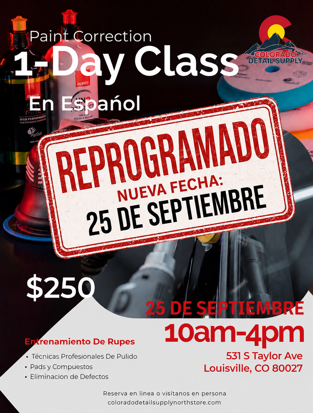 (Rescheduled)Rupes Training Spanish Course September 25th
