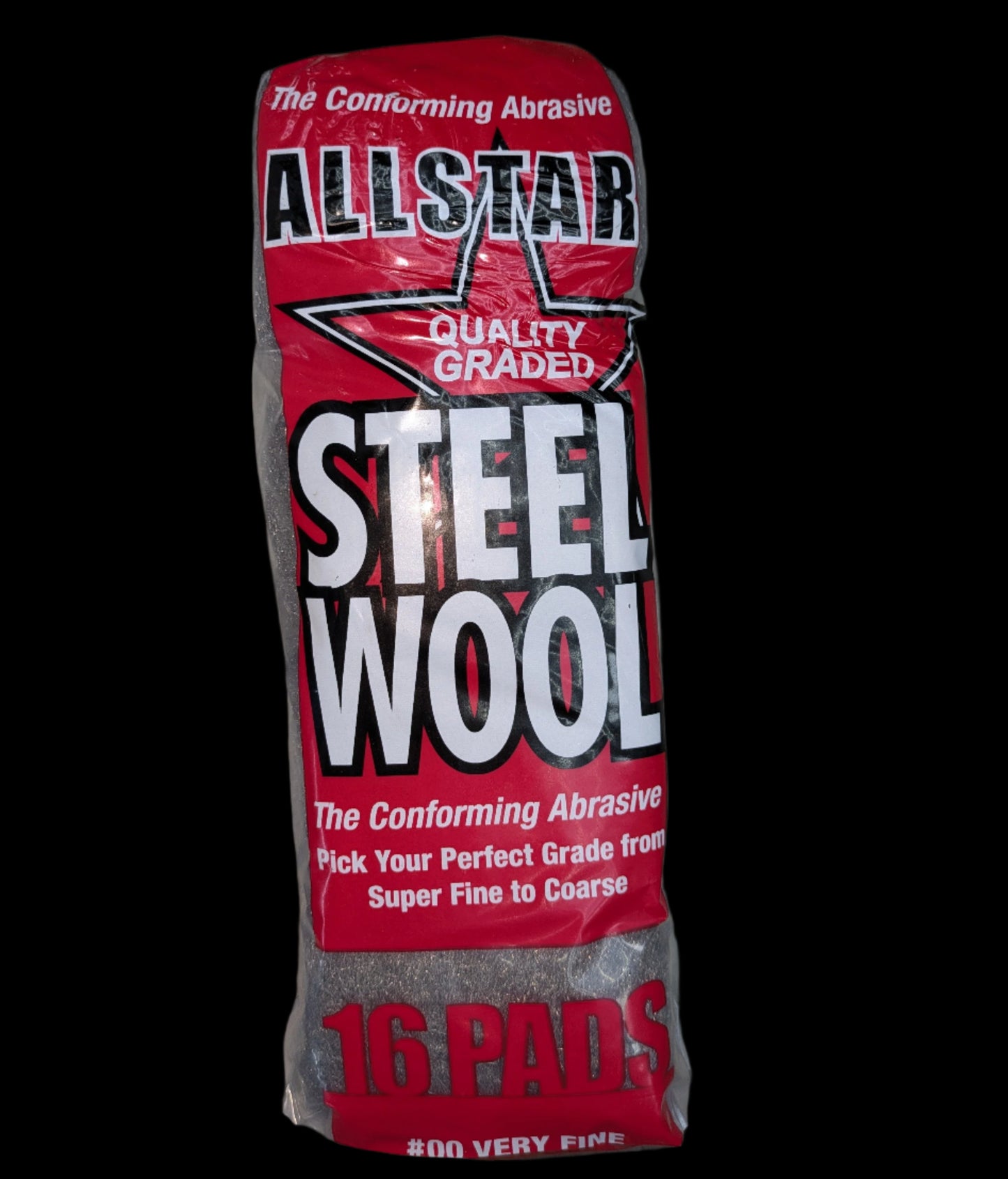 "0000" Steel Wool Sleeve 16 Pad/Sleeve