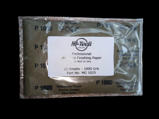 Microgrit Finishing Paper - 1000 Grit - 25 Pack - 9"x5.5"