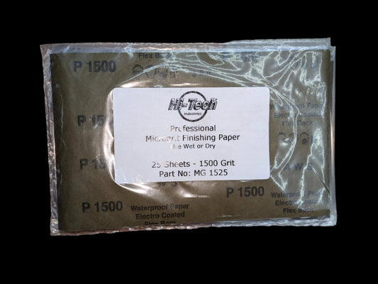 Microgrit Finishing Paper - 1500 Grit - 25 Pack - 9"x5.5"
