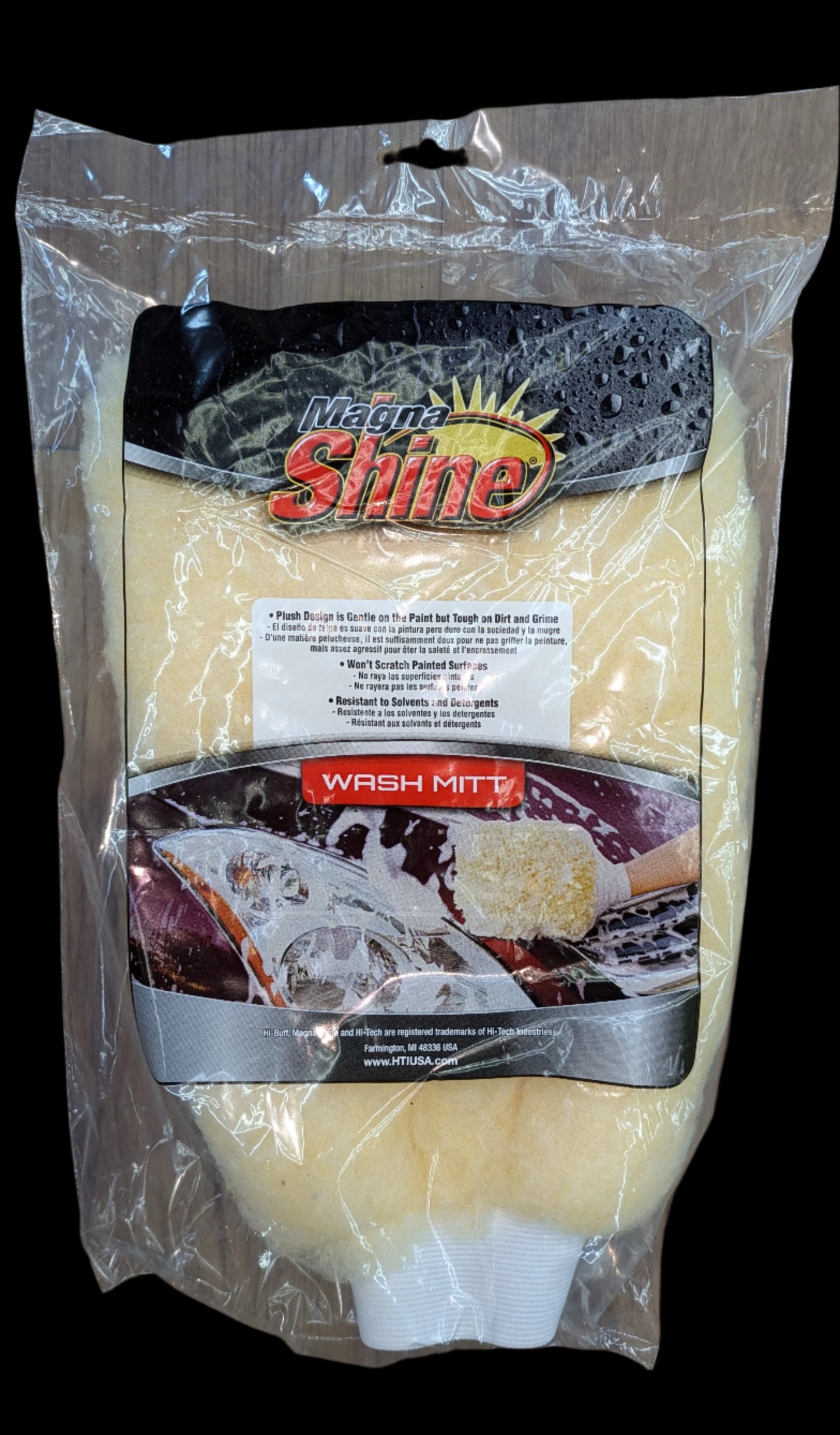 Magna Shine Wash Mitt w/ Cuff - Gold 8" x 11"