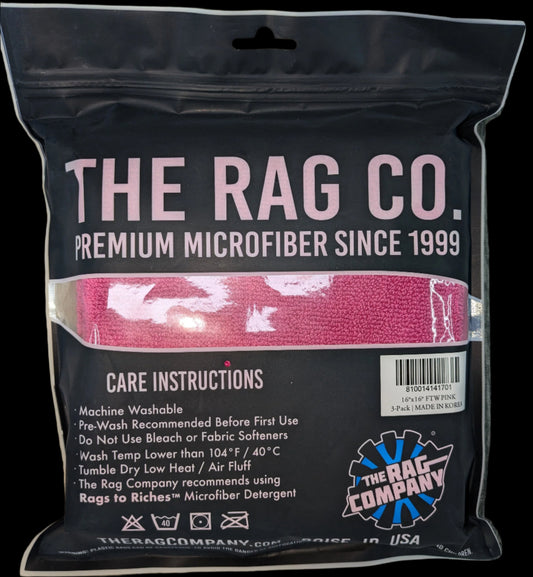 The Rag Co Towels 16x16 FTW Pink 3 Pack