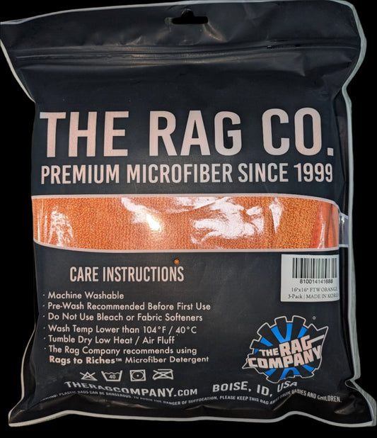 The Rag Co Towels 16x16 FTW Orange 16x16 3 Pack